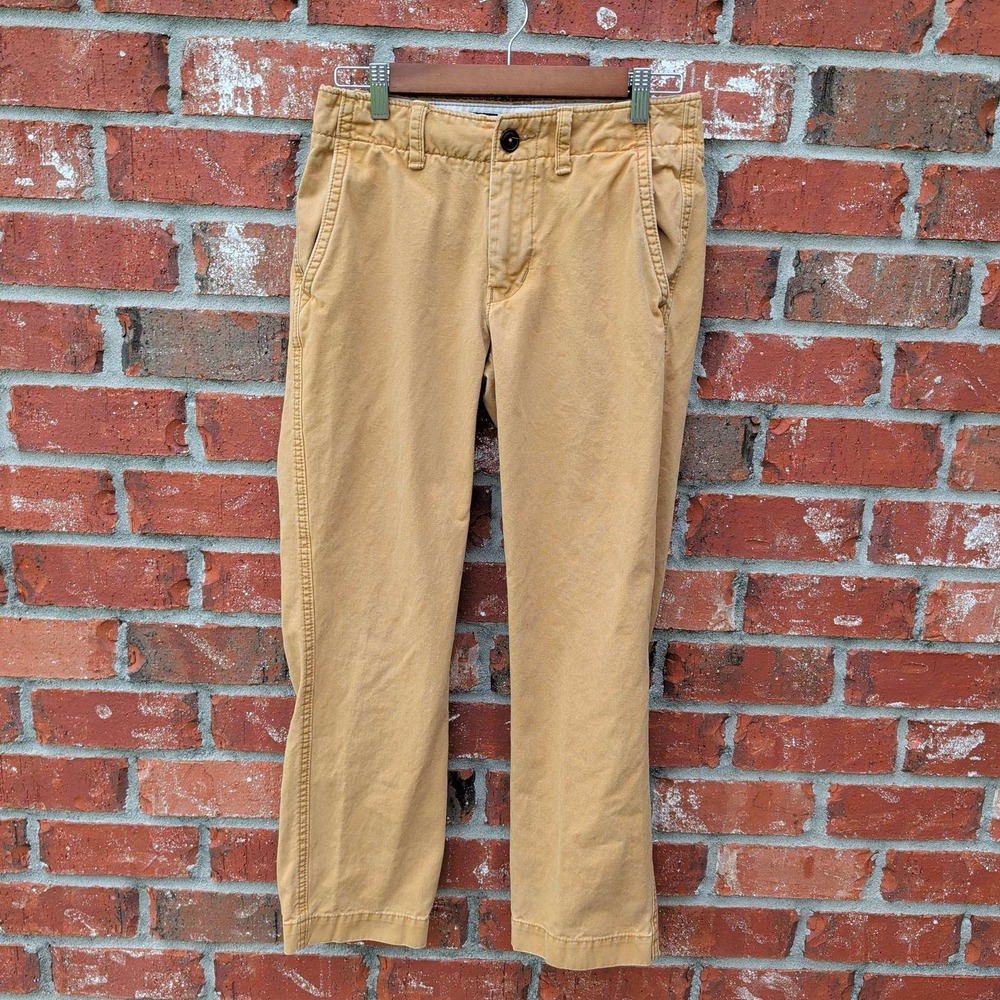 American Eagle Chino Pants Mens 28x30 Mustard Tan Original Straight Cotton